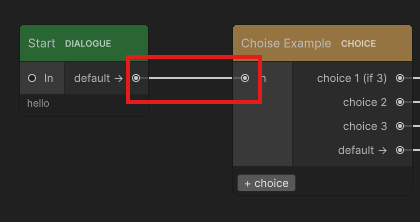 Dragging a wire from a node's output port to another node's input