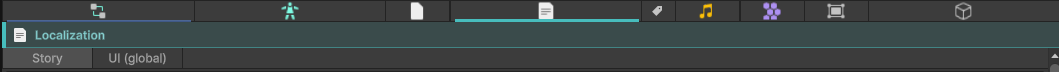 The Localization tab, with the Story / UI (global) toggle at the top