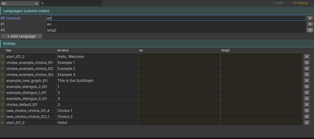 The Deleted languages trash, with Restore and Delete permanently