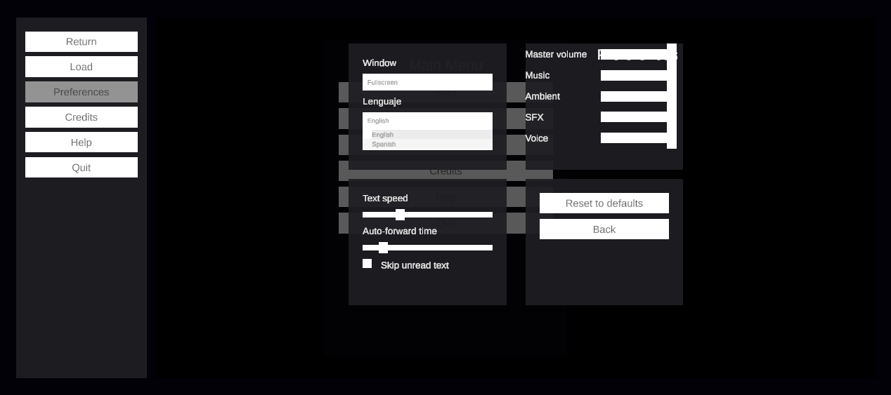 The language dropdown in the preferences screen, in game