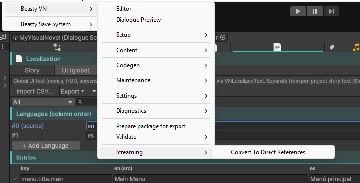 Turning Addressables streaming on