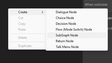Create Subgraph on the node context menu