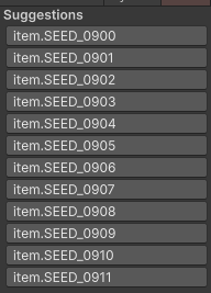 The Suggestions panel offering the variable catalog inside a condition