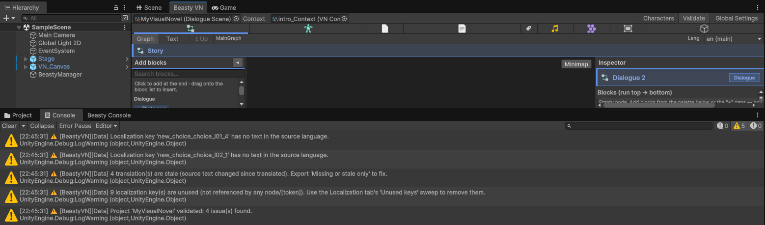 The validator's report, listing dangling references